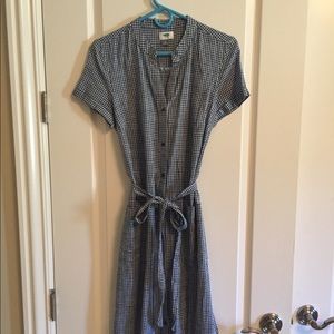 Blue and white gingham dress